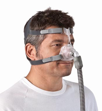 Mirage™ FX  Nasal CPAP Mask Complete System  on a male user 
by ResMed - 2103

" ©ResMed 2013 Used with Permission"