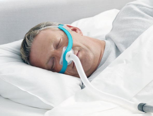 Evora Nasal CPAP Mask -lie down view
Fisher and Paykel Nasal Mask