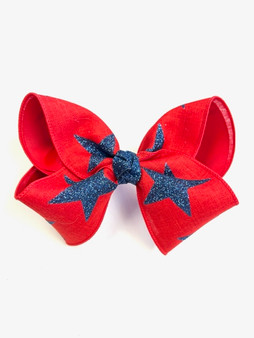 NAVY STARS ON RED