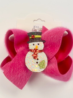 FUZZY PINK SNOWMAN
