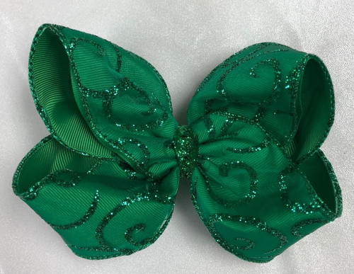 Glittery Emerald Swirl