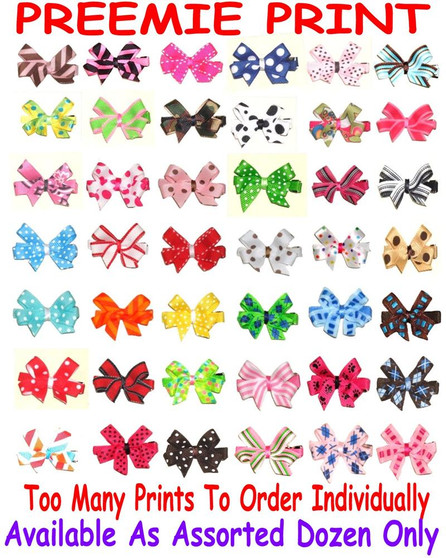 Preemie Print Bow