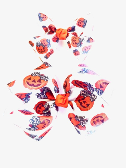 LEOPARD PUMPKIN BOW