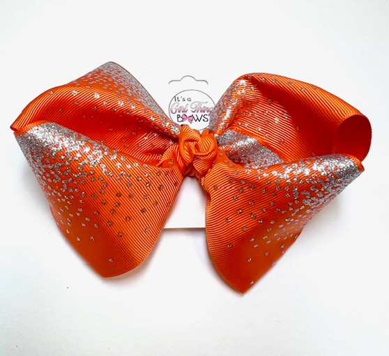 ORANGE 6" SPRINKLED WITH SILVER GLITTER