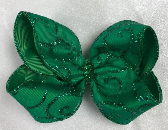 Glittery Emerald Swirl