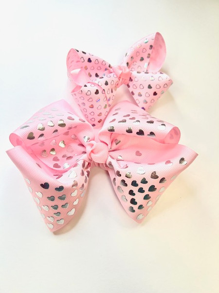 Pink with Silver Hearts