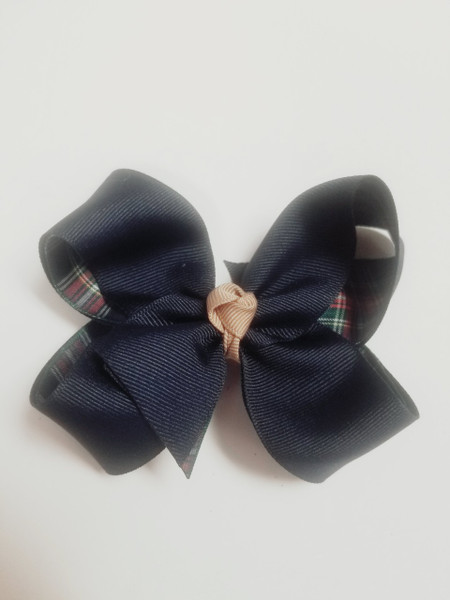 Navy Lined with Tartan Plaid