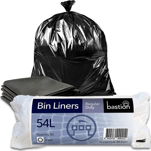 54L - Black Bin Liner - 50 Bags