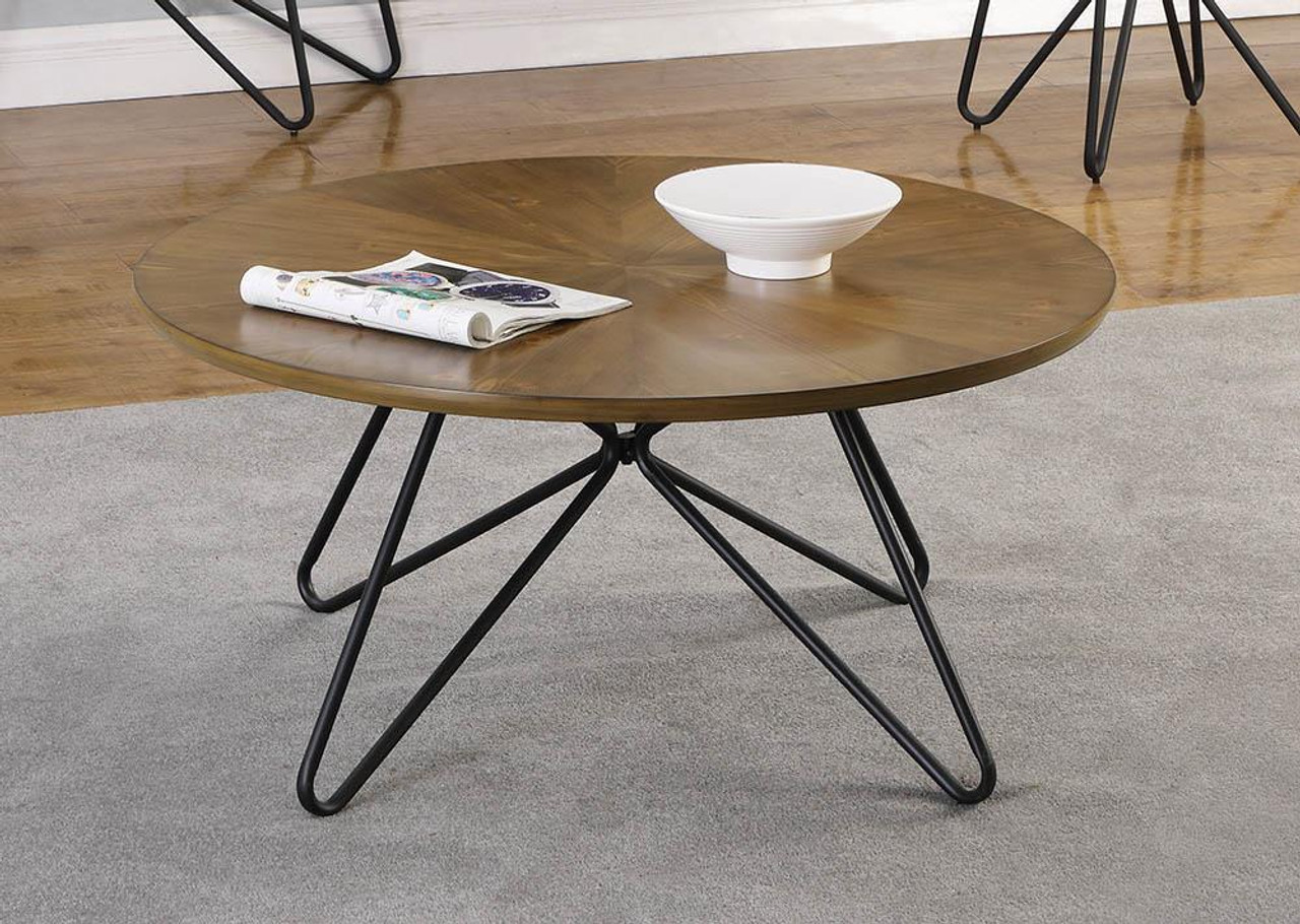 dark wood round coffee tables