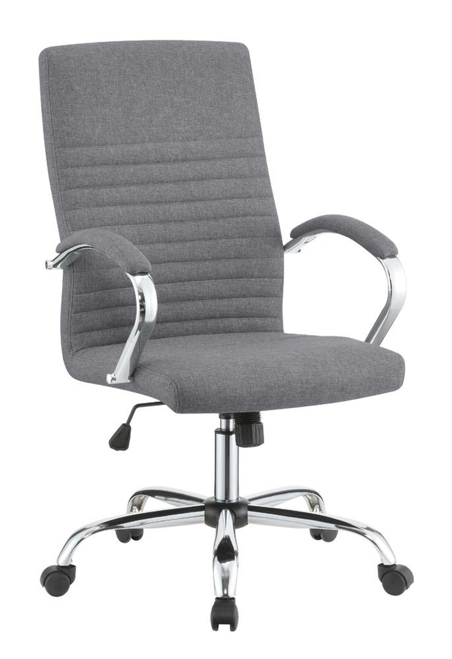 grey upholstered office chair