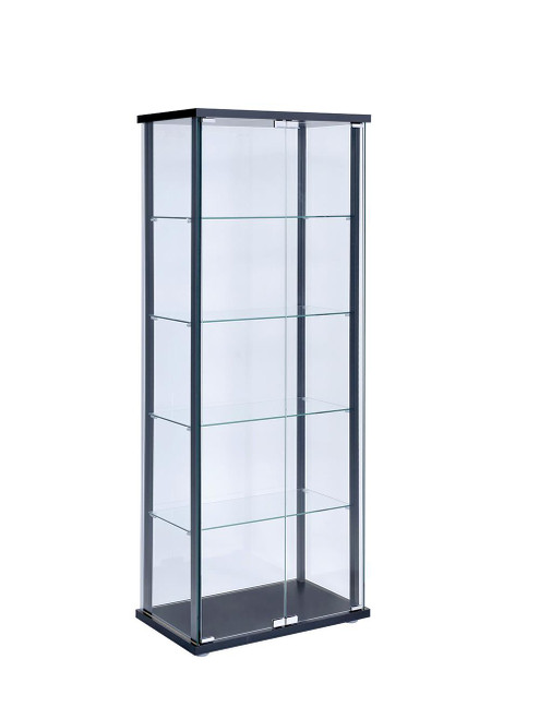 The Glass Shelf Curio Cabinet Clear And Black - 953234 at Jaxco Mattress  Store in Jacksonville, FL.