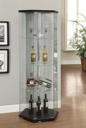 The Glass Shelf Curio Cabinet Clear And Black - 953234 at Jaxco Mattress  Store in Jacksonville, FL.