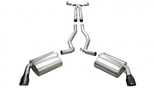 Corsa Sport Cat-Back Exhaust, Black Tips (2010-2015 Camaro SS w/ Manual Transmission)