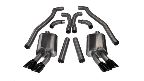 Corsa Sport Cat-Back Exhaust, Black Quad Tips (2012-2015 Camaro ZL1)