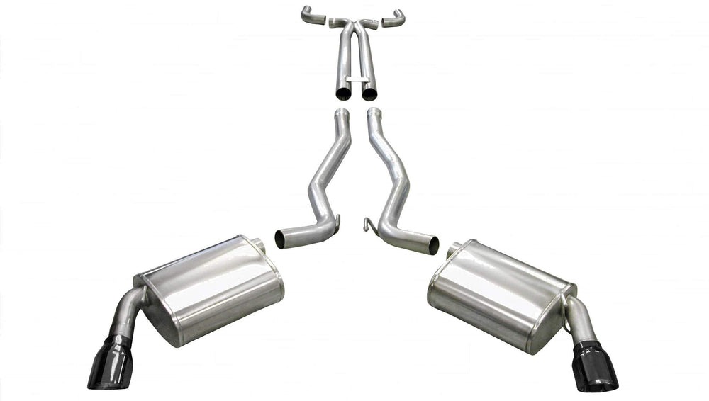 Corsa Sport Cat-Back Exhaust, Black Tips (2010-2015 Camaro SS w/ Manual Transmission)