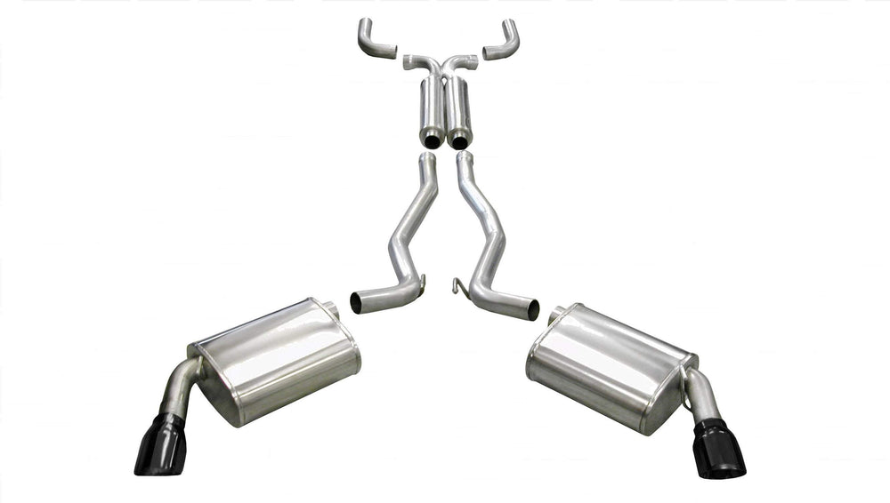 Corsa Sport Cat-Back Exhaust, Black Tips (2010-2015 Camaro V6)
