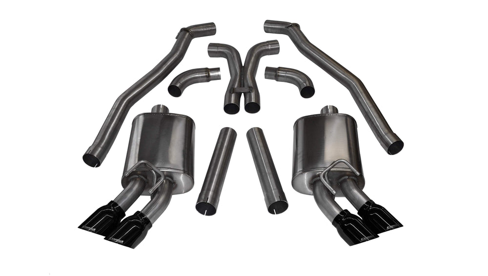 Corsa Sport Cat-Back Exhaust, Black Quad Tips (2012-2015 Camaro ZL1)