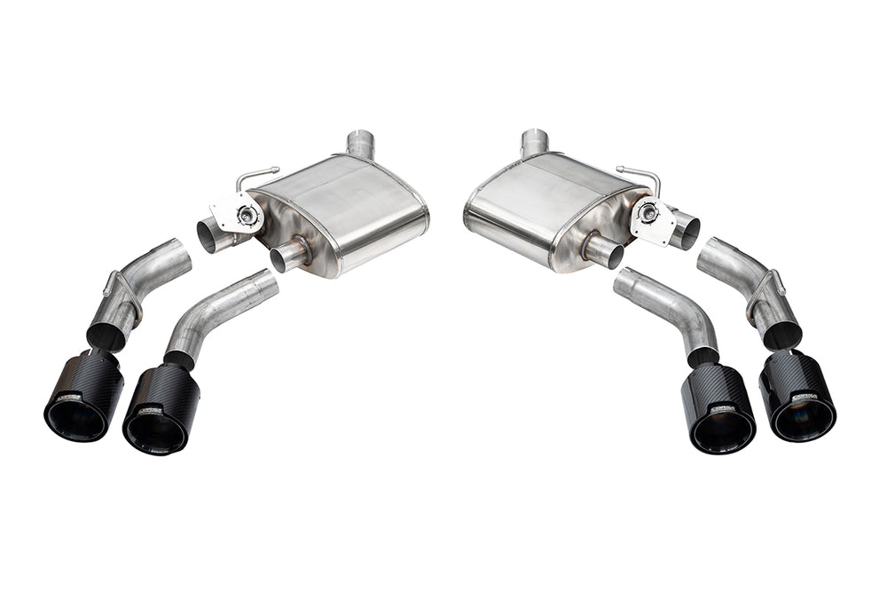 Corsa Valved Axle-Back Exhaust, Black Carbon Fiber Quad Tips (2016-2024 Camaro SS & 2017-2024 Camaro ZL1)