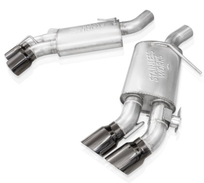 Stainless Works Legend Axle-Back Exhaust, Chrome Black Quad Tips, Factory Connect (2016-2024 Camaro SS & 2017-2024 Camaro ZL1)