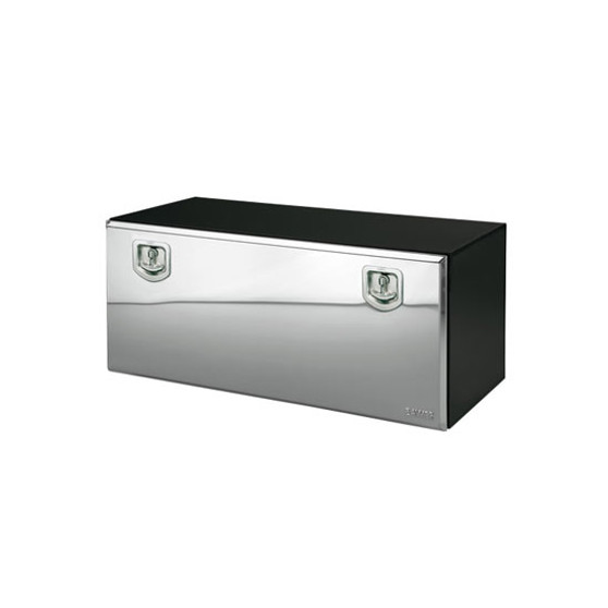 Bawer 18 X 18 Inch Black Powder-Coated Steel Tool Box With Stainless Steel Single Door, 2 Handles