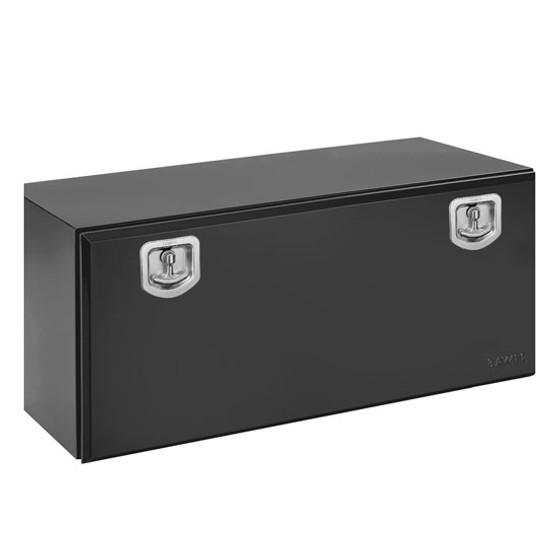 18 X 18 X 48 Inch Premium Black Tool Box W/ Double Doors, Black Lid, Stainless T-Handle, Gas Shocks