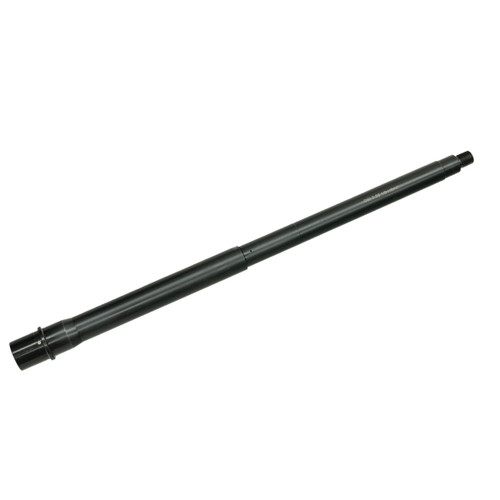 Top right angled view of DSI 16-inch .300 Blackout AR barrel with 1 in 8 twist and nitride finish, threaded 5/8x24