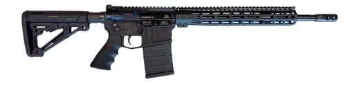 Side view of DS-25 Typhoon .308 rifle in black anodize with 13″ M-Lok handguard, 16″ .308 Winchester barrel, Firestorm compensator, and Hogue stock