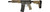 Back side view of Dark Storm Industries MFR pistol with black receiver, FDE 6.5-inch M-Lok handguard, matching black pistol grip, and SBA3 brace