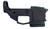 Front side view of DS-15 stripped billet lower receiver in black finish with integrated closed winter trigger guard, finger-grooved magwell, and factory-installed Magpul PMAG Gen M3 10-round fixed magazine