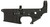 Left side view of ambidextrous DS-15 stripped lower receiver with full ambidextrous bolt catch and magazine release, black anodized forged aluminum
