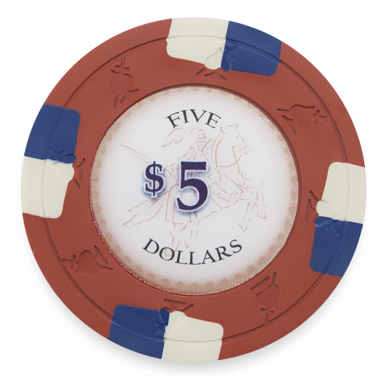 Clay Poker Knights 13.5 Gram Poker Chip $5 (25 Pack)