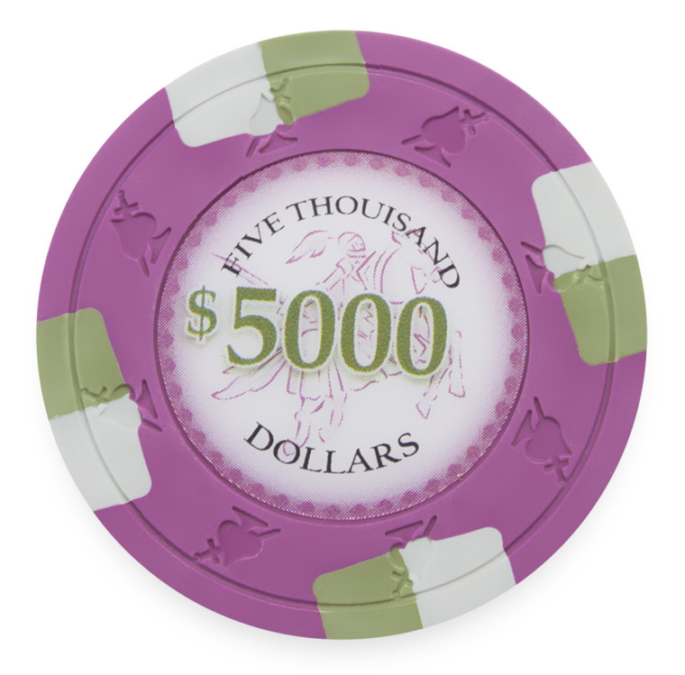 Clay Poker Knights 13.5 Gram Poker Chip $5000 (25 Pack)
