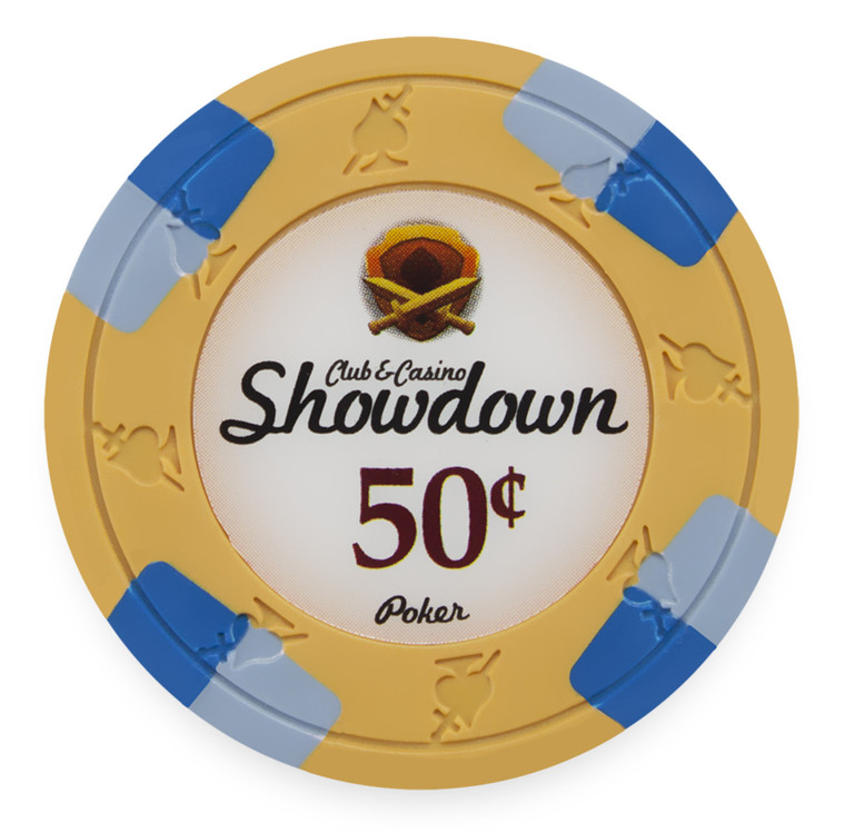 Clay Showdown 13.5 Gram Poker Chip 50c (25 Pack)