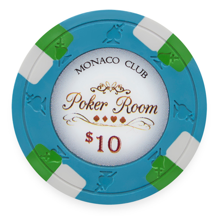 Monaco Club 13.5 Gram Poker Chip $10 (25 Pack)
