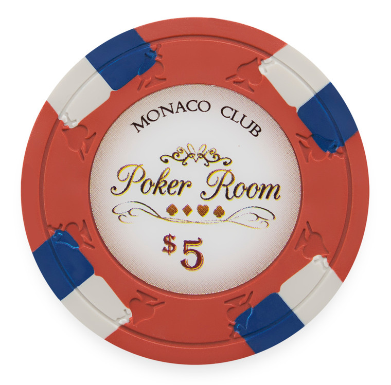 Monaco Club 13.5 Gram Poker Chip $5 (25 Pack)