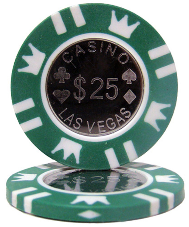 Coin Inlay 15 Gram Poker Chip- $25