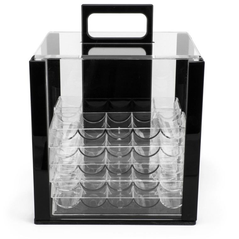 1,000 Count Acrylic Poker Chip Carrier with 10 Acrylic Chip Trays