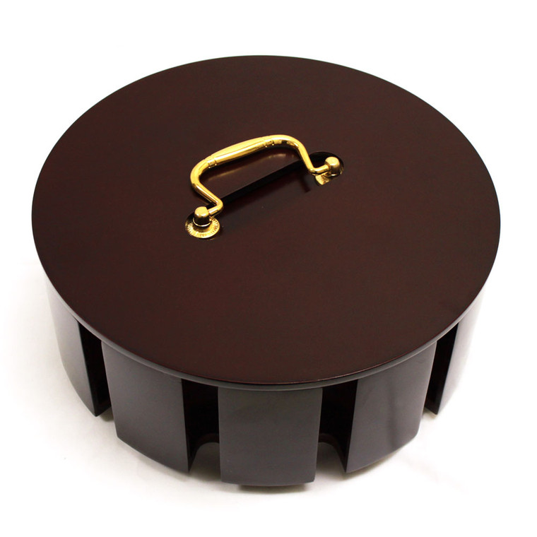 300 Count Wooden Poker Chip Carousel with Lid