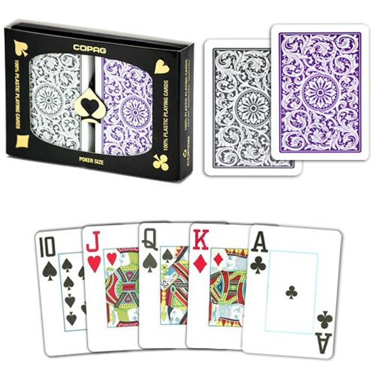 COPAG 1546 Poker Purple/Gray Jumbo Index