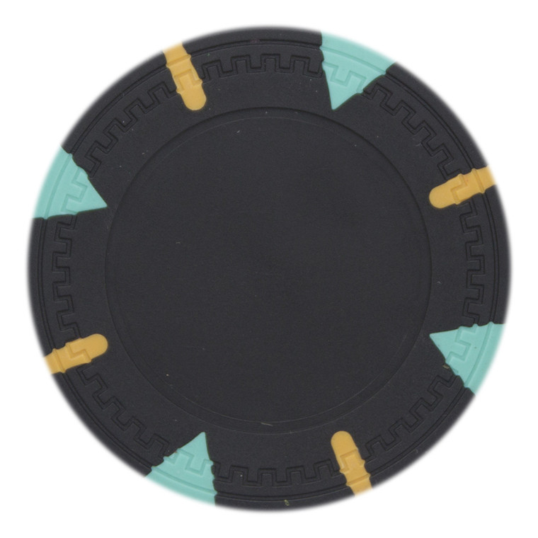 Triangle and Stick Blank Poker Chip - Black