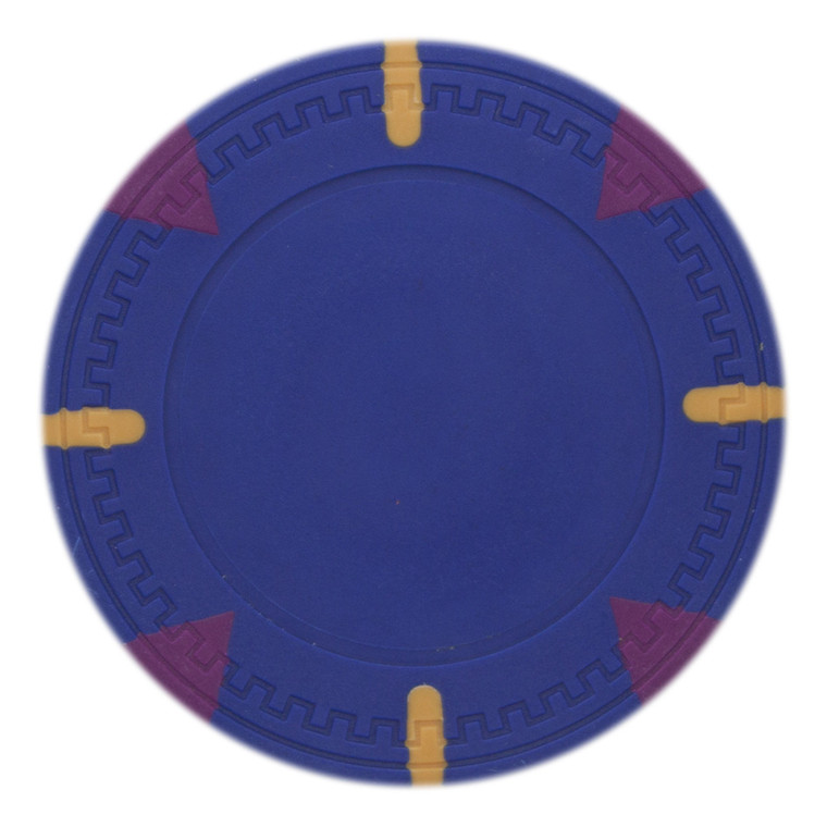 Triangle and Stick Blank Poker Chip - Dark Blue