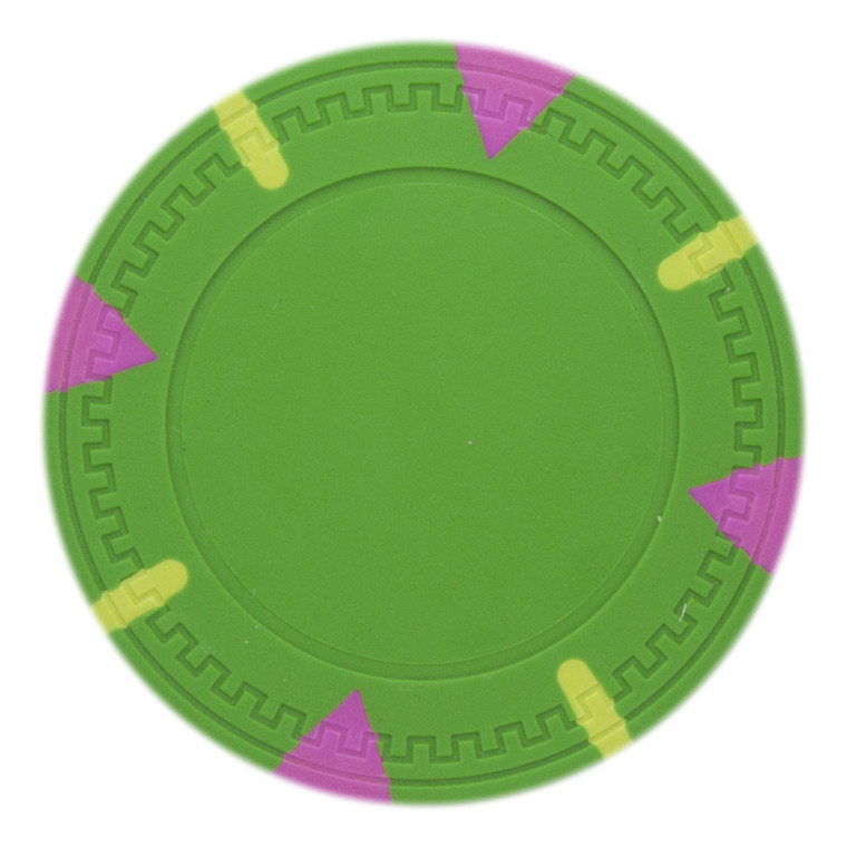 Triangle and Stick Blank Poker Chip - Green