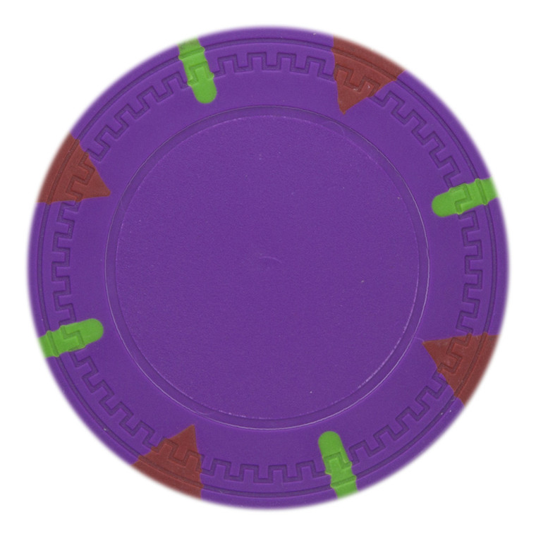 Triangle and Stick Blank Poker Chip - Purple