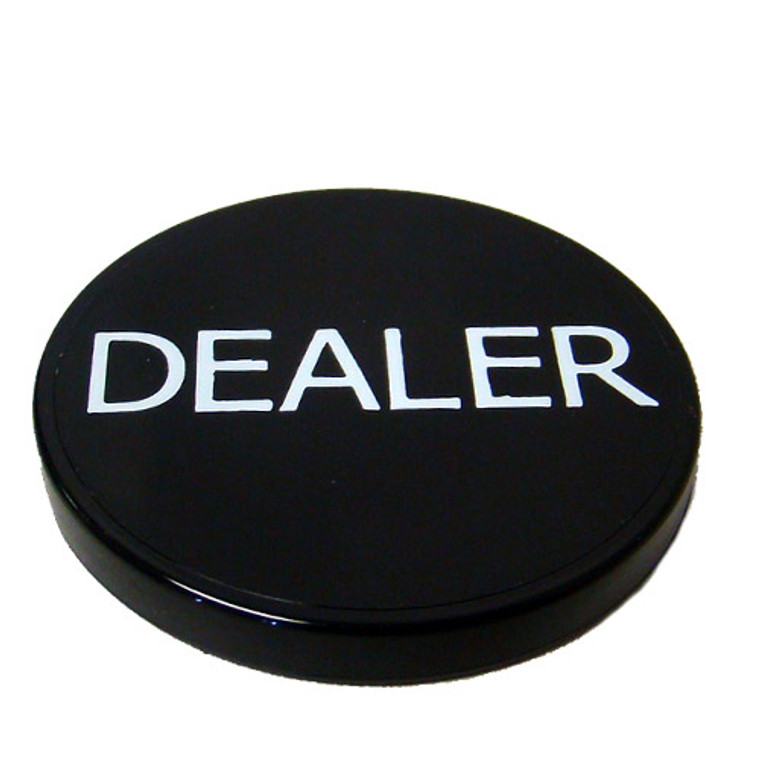 Black 2 Inch Plastic Poker Dealer Button