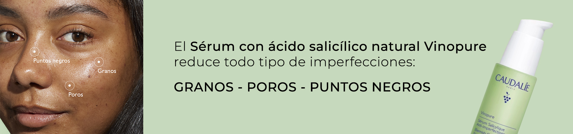 Caudalie, reduce granos, poros y puntos negros en Farmacia Arcaya 