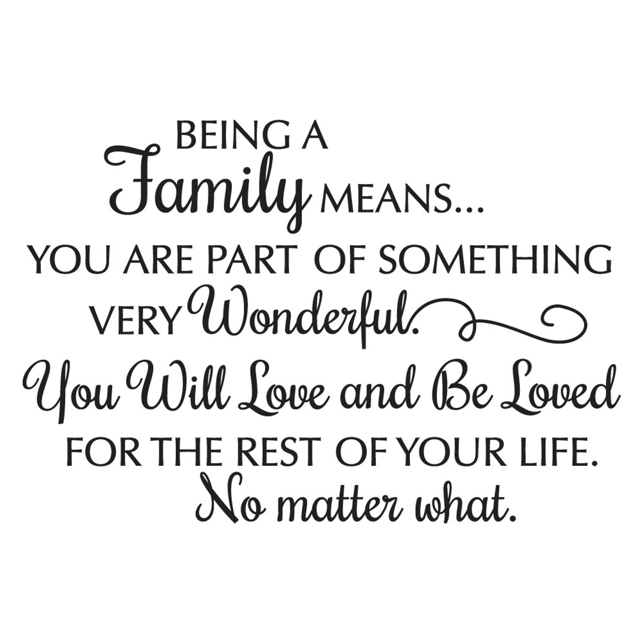 Being A Family Means Wall Design Simply Said