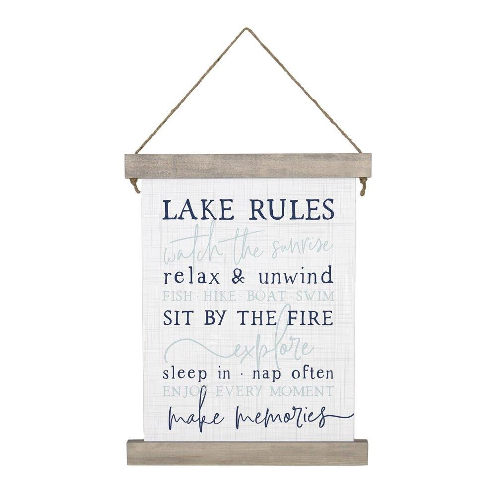 Lake Rules Hanging Canvas Simply Said