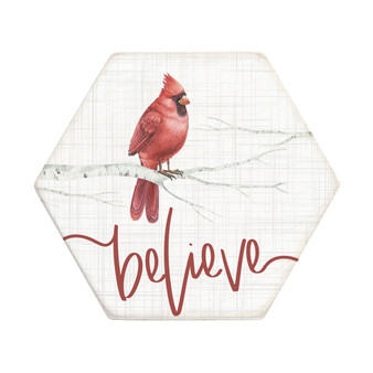 Believe Cardinal - Honeycomb Coasters