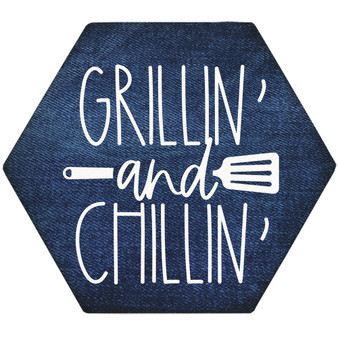 Grillin And Chillin - Magnetic Honeycomb Coasters