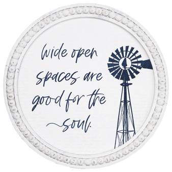 Wide Open Spaces - Beaded Round Wall Art